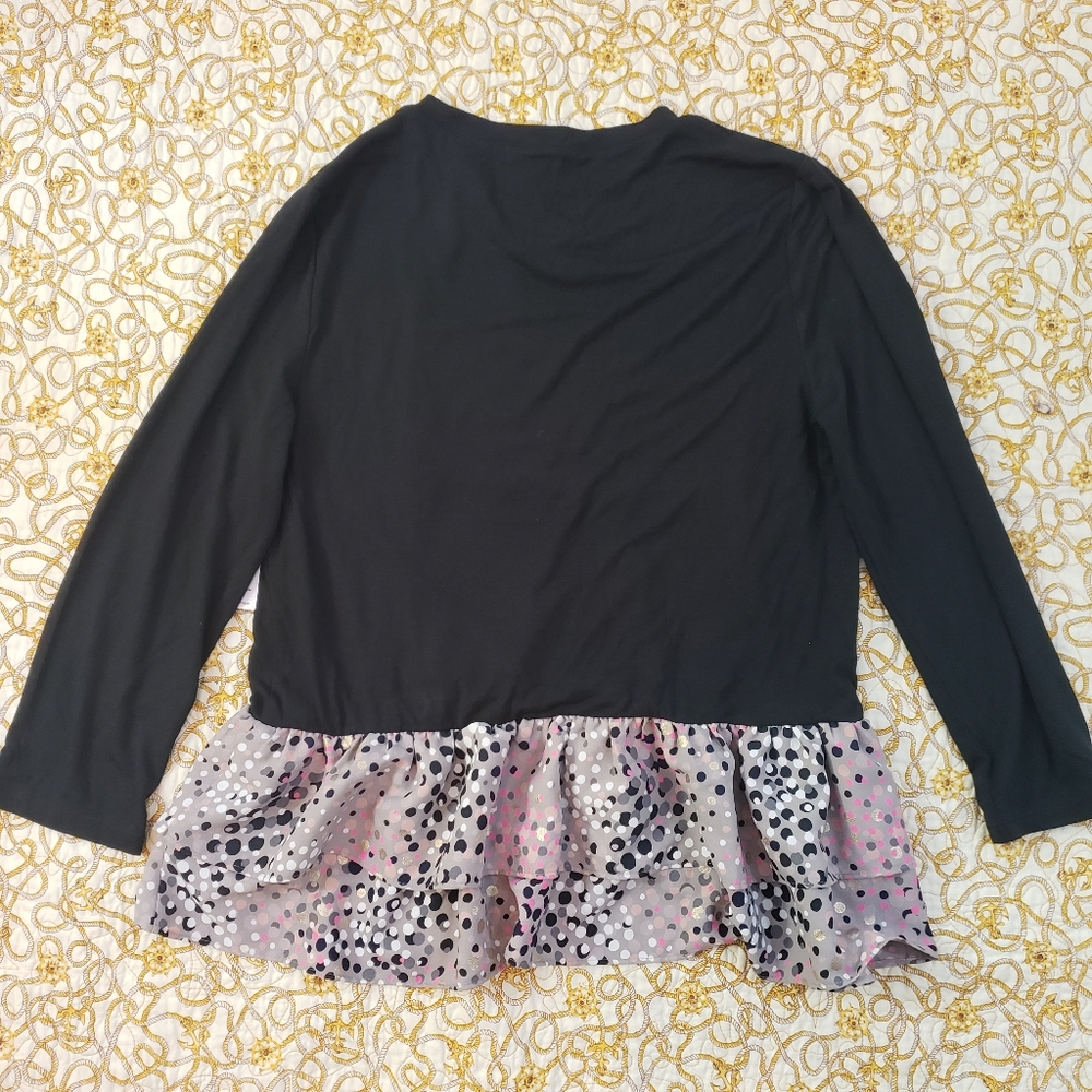 Kate Spade Broom Street Soiree dot mixed media tee